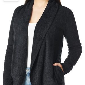 Barefoot Dreams CozyChic Lite Circle Cardigan in Black Small